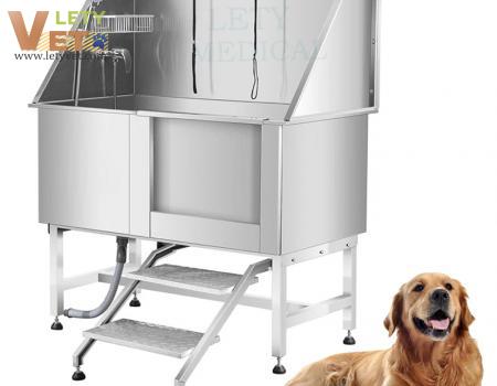 50 Inch Pet Bath Tub Stainless Steel Large Dog Bath Tub Stairway