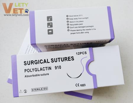 Surgical Sutures Polyglactin 910 animal use Veterinary suture needle