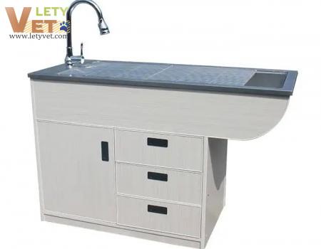 Veterinary stainless steel animal disposal table with drawer