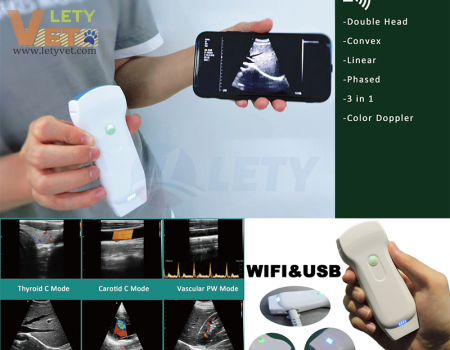 Wireless ultrasound For veterinary use convex linear phased array 3 in 1 pocket ultrasound